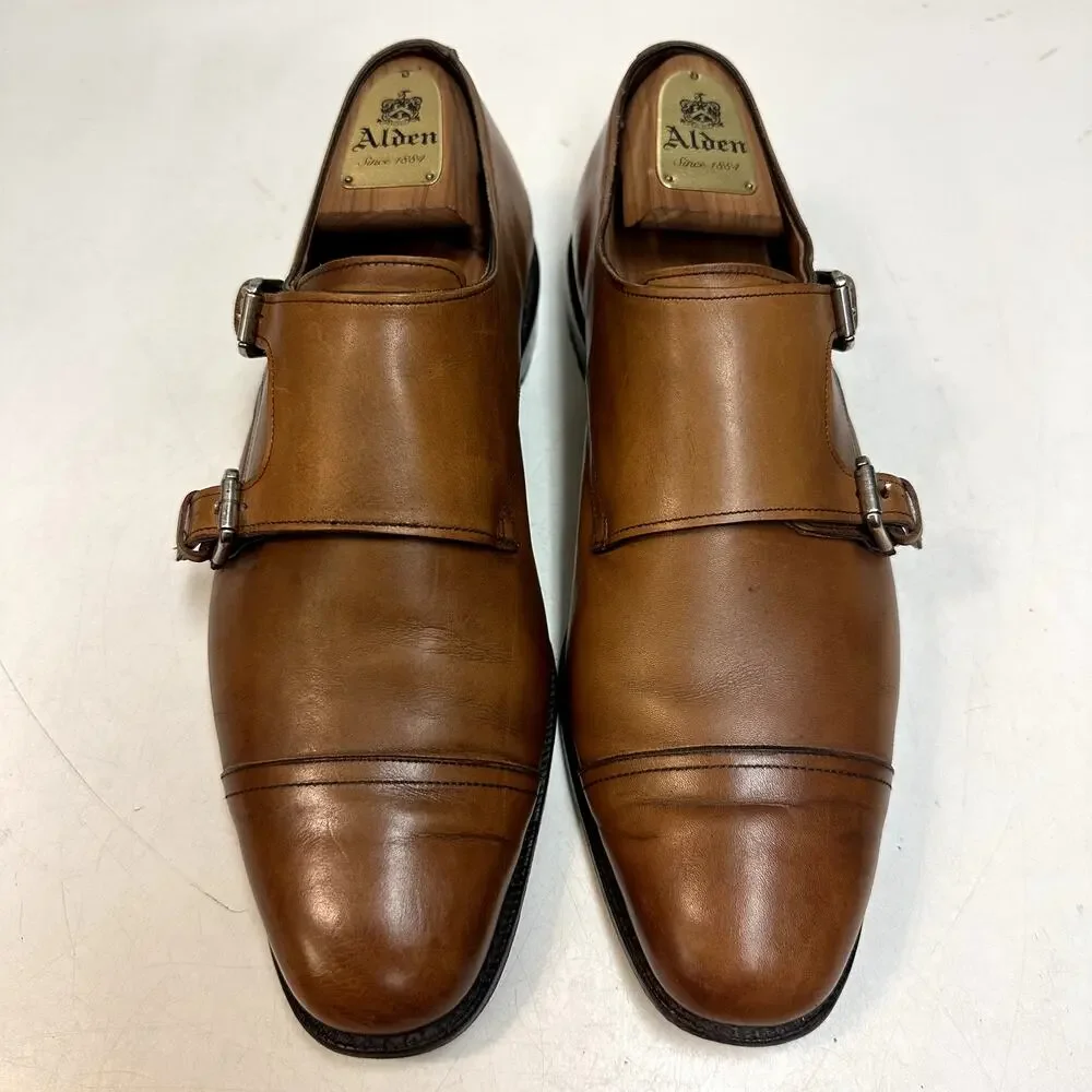 VGUC Allen Edmonds x Polo Ralph Lauren Double Monk Strap Brown Made in USA 10 D